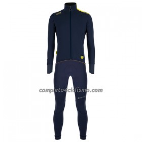 Completo Maglia ML + Pantaloncino con bretelle ML 2022 Tour de France Blu Scuro